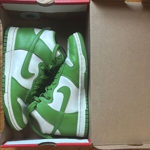 Nike Dunk High Green and White